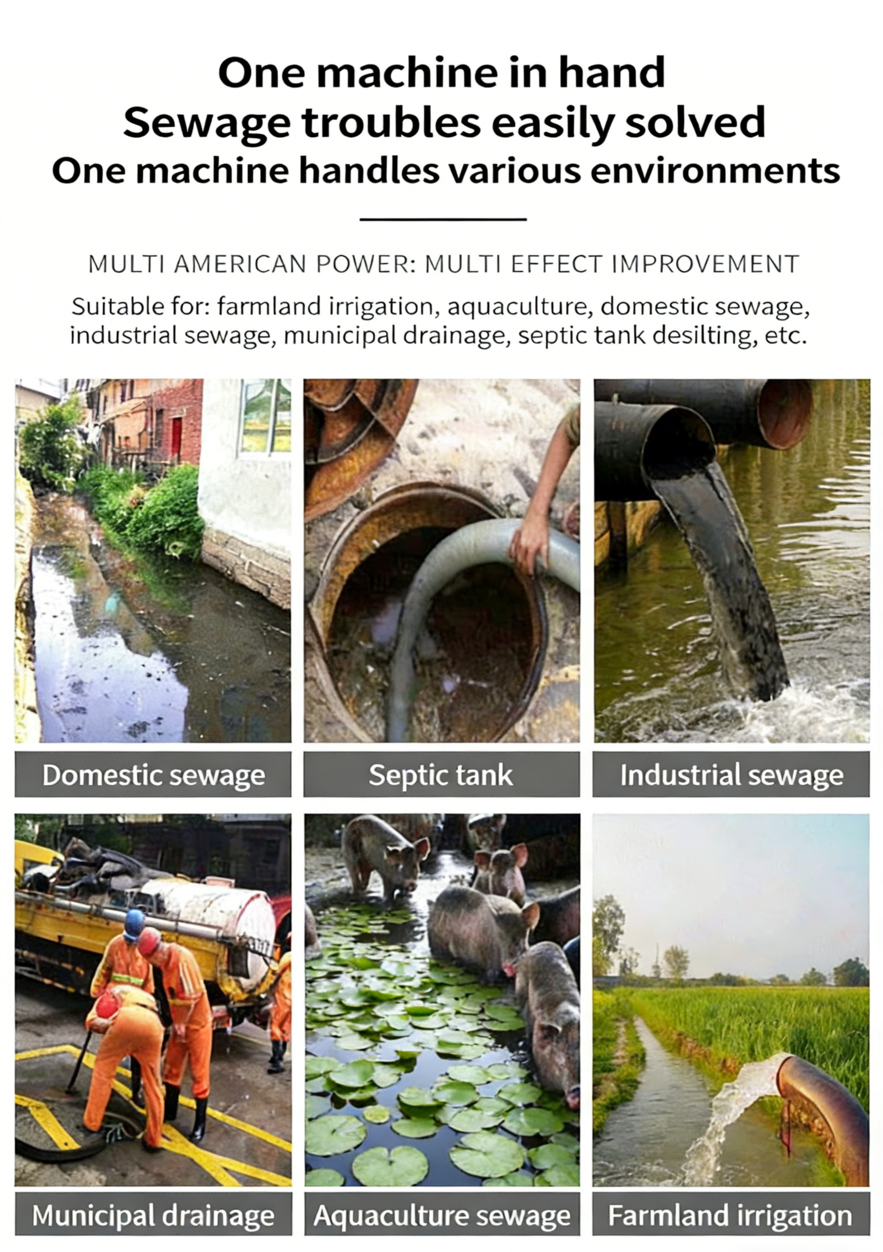 VD Series Three-Phase Dual Voltage Stainless Steel Submersible Sewage Pump