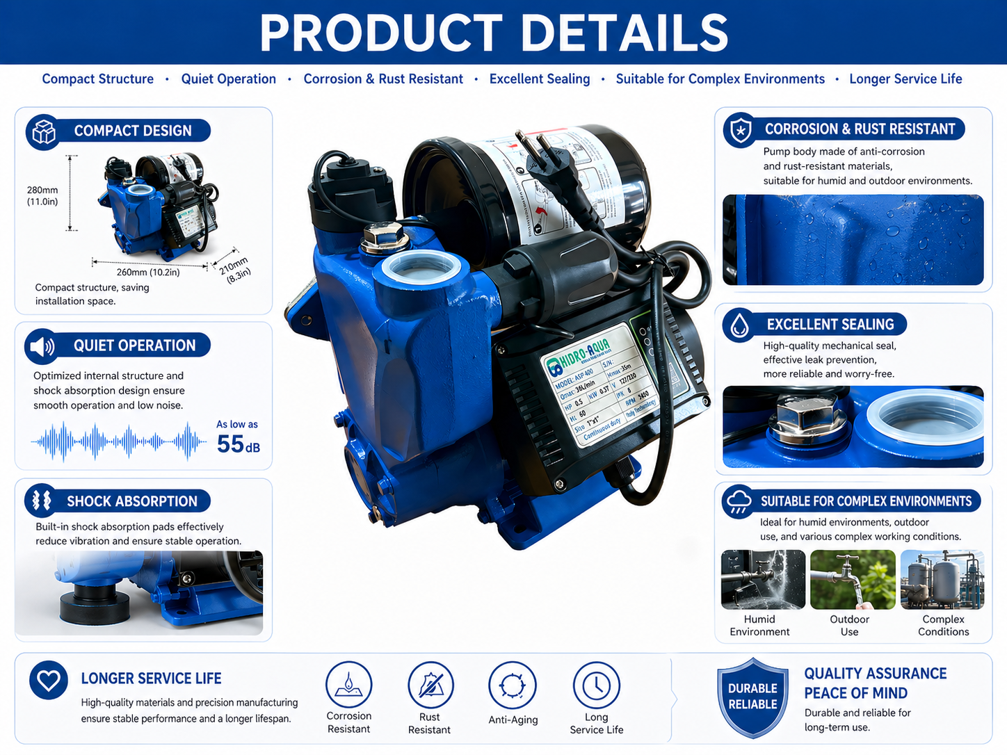 Bomba Pressurizadora Bivolt 127V 220V ASP Bomba Pressurizadora Bivolt 127V 220V ASP